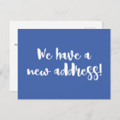 ミニマルなコバルトブルー我々は新しいホームムービング ポストカード (正面/裏面)