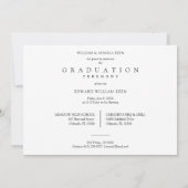 ミニマルなコラージュ3枚の写真卒業 招待状 (裏面)