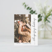 ミニマルなコーナーフォトクリスマスフォト シーズンポストカード (スタンド正面)