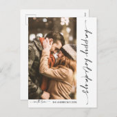 ミニマルなコーナーフォトクリスマスフォト シーズンポストカード (正面/裏面)