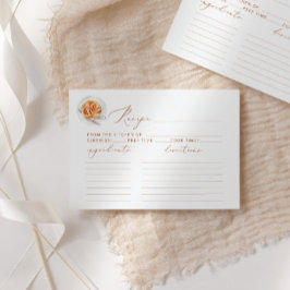 ミニマルなコーヒーカップブライダルシャワーレシピカード 招待状