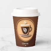 ミニマルなコーヒーカップベクターロゴ 紙コップ (裏面)