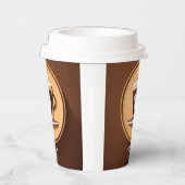 ミニマルなコーヒーカップベクターロゴ 紙コップ (右)