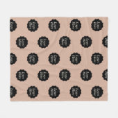 ミニマルなコーヒーカラーカスタム会社のロゴ フリースブランケット (正面(横))