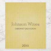 ミニマルなゴールデンベージュの粗いテクスチャ ワインラベル (シングルラベル)