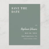 ミニマルなサテングリーンとホワイトのブライダルシャワー      案内ポストカード