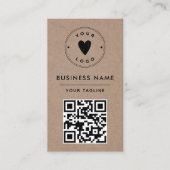 ミニマルなサビれたクラフト紙 あなただけのロゴとQRコードを追加 名刺 (正面)