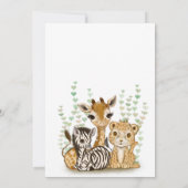 ミニマルなサファリをテーマにしたベビーシャワーの招待状 招待状 (裏面)