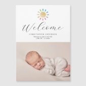 ミニマルなサンシャインボーイ写真誕生のお知らせ (正面)