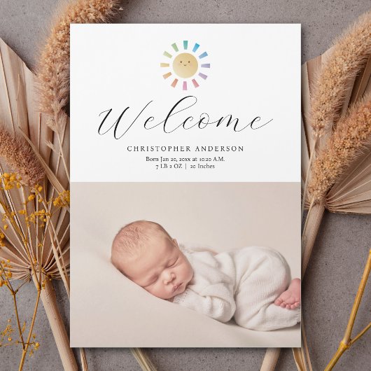 ミニマルなサンシャインボーイ写真誕生のお知らせ