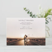 ミニマルなサンセット結婚写真のサンキューカード サンキューカード (スタンド正面)