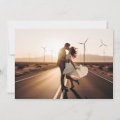 ミニマルなサンセット結婚写真のサンキューカード サンキューカード (裏面)