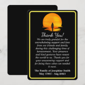 ミニマルなサンセット葬儀感謝カード 招待状 (正面/裏面)