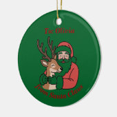 ミニマルなサンタ&ディアラインアートクリスマス セラミックオーナメント (左)