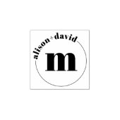 ミニマルなサークルモノグラムとタイポグラフィ結婚ズ ラバースタンプ (インプリント)