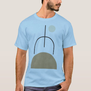 ミニマルなシェイプのアートワーク男性のTシャツ Tシャツ