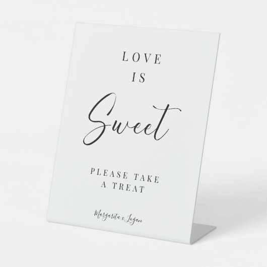 ミニマルなシグネチャースクリプト愛は甘い 台座サイン (正面)