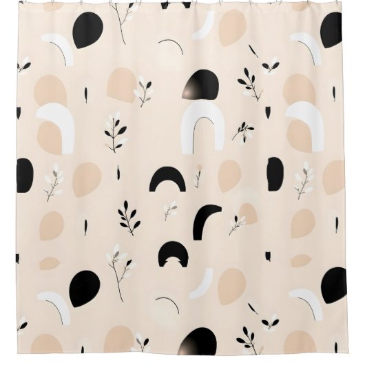 ミニマルなシックなバスルームのシャワーカーテン シャワーカーテン (正面)