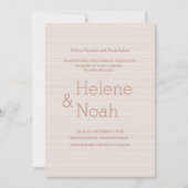 ミニマルなシックなバラストライプ金ゴールド結婚s 招待状 (正面)