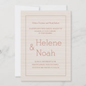 ミニマルなシックなバラストライプ金ゴールド結婚s 招待状 (正面)