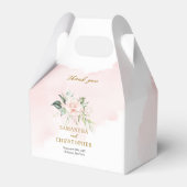 ミニマルなシックなピンクのバラのユーカリ金ゴールド結婚ズ フェイバーボックス (裏面サイド)