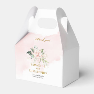 ミニマルなシックなピンクのバラのユーカリ金ゴールド結婚ズ フェイバーボックス