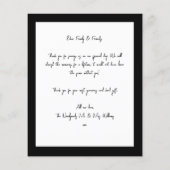 ミニマルなシックな予算の写真結婚の皆様に感謝 (裏面)