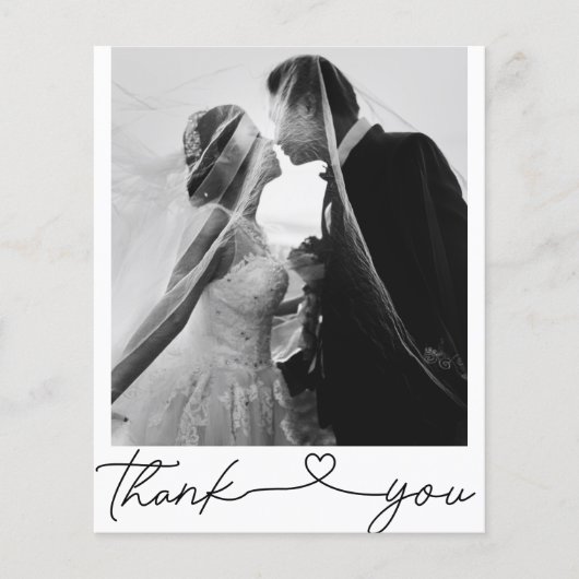 ミニマルなシックな予算の写真結婚の皆様に感謝 (正面)