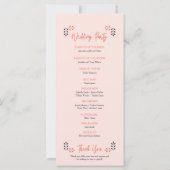 ミニマルなシックな審美的エレガントな結婚式プログラム (裏面)