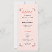 ミニマルなシックな審美的エレガントな結婚式プログラム (正面)