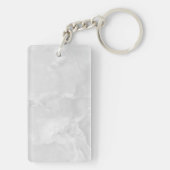 ミニマルなシックな白い大理石と名前をカスタムする キーホルダー (裏面)