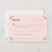 ミニマルなシックな美学エレガント 出欠カード (裏面)