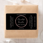 ミニマルなシックタイポグラフィサークルバラ金ゴールドフレーム ラベル (インサイチュ)