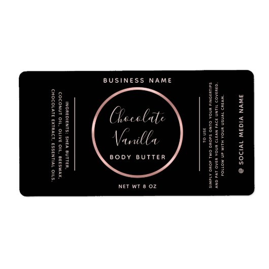 ミニマルなシックタイポグラフィサークルバラ金ゴールドフレーム ラベル (正面)