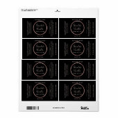 ミニマルなシックタイポグラフィサークルバラ金ゴールドフレーム ラベル (フルシート)