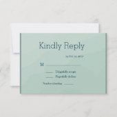 ミニマルなシックターコイズ水の色の結婚式rsvp 招待状 (正面)
