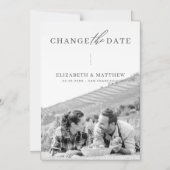 ミニマルなシック写真の日付を変更結婚する マグネット招待状 (正面)