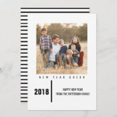 ミニマルなシック新年のフォトカード |黒 シーズンカード (正面/裏面)