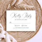 ミニマルなシック書結婚跡 出欠カード