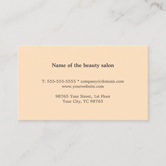 ミニマルなシック淡い色のダークピンクのメイクアップアーティスト 名刺 (裏面)