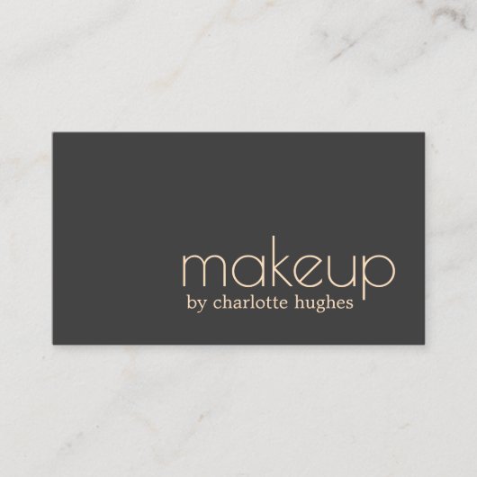 ミニマルなシック淡い色のダークピンクのメイクアップアーティスト 名刺 (正面)