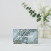 ミニマルなシック金ゴールドグリッター大理石 名刺 (スタンド正面)