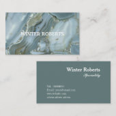 ミニマルなシック金ゴールドグリッター大理石 名刺 (正面/裏面)