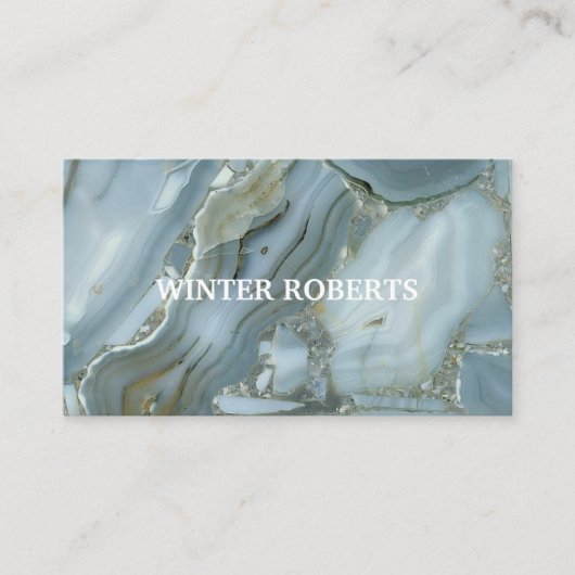 ミニマルなシック金ゴールドグリッター大理石 名刺 (正面)