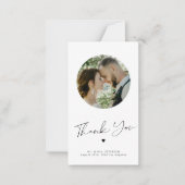 ミニマルなシックMINI SIZE写真結婚の感謝していユーザ ノートカード (正面)