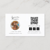 ミニマルなシックQRコードフォトソーシャルメディアのアイコン 名刺 (裏面)