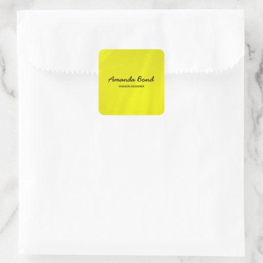 ミニマルなシャドウイエローカスタム スクエアシール (バッグ)