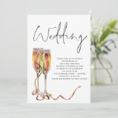 ミニマルなシャンパンフレア ウェディング 招待状 (スタンド正面)