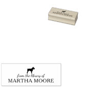 ミニマルなシュナウツァー犬の図書室、本 ラバースタンプ (押印)