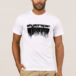 ミニマルなシルエット超高層ビル Tシャツ